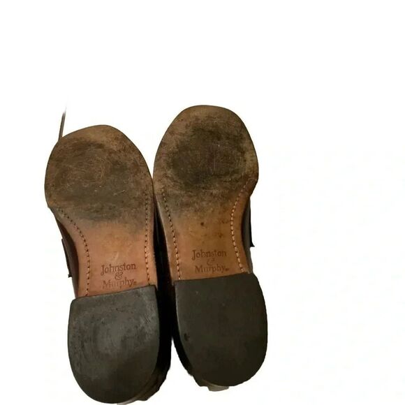 JOHNSTON MURPHY ARISTOCRAFT HEIDELBERG BURGUNDY LEATHER PENNY LOAFER SIZE 8 - Picture 8 of 8